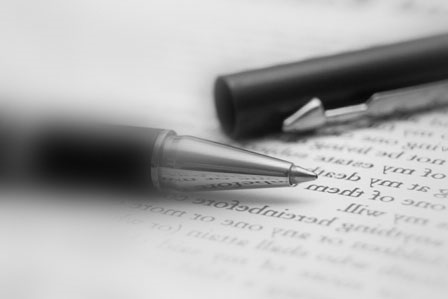 elegant pen on paper